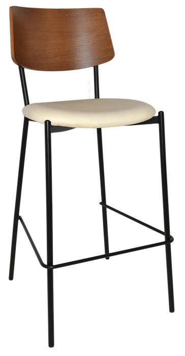 Stool Texas Black - Light Walnut - Unupholstered