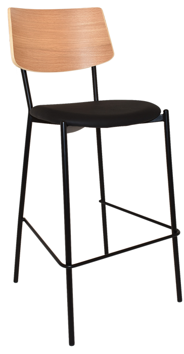 Stool Texas Black - Natural - Vinyl Black