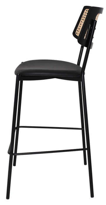 Stool Texas Black - Rattan Black - Vinyl Black