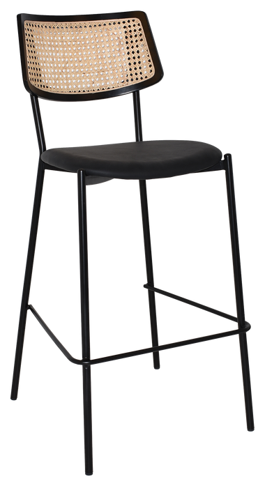 Stool Texas Black - Rattan Black - Vinyl Black