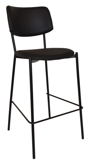 Stool Texas Black - Vinyl Black (Back & Seat)