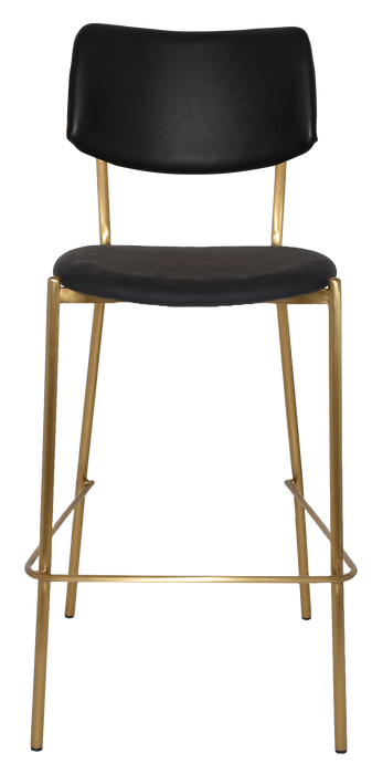 Stool Texas Brass - Vinyl Black (Back & Seat)