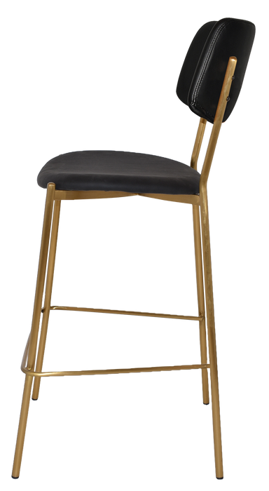 Stool Texas Brass - Vinyl Black (Back & Seat)