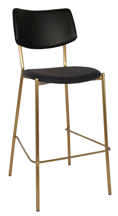 Stool Texas Brass - Vinyl Black (Back & Seat)