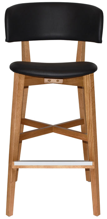 Stool Torino Uph - Vinyl Black - Light Oak