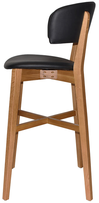 Stool Torino Uph - Vinyl Black - Light Oak