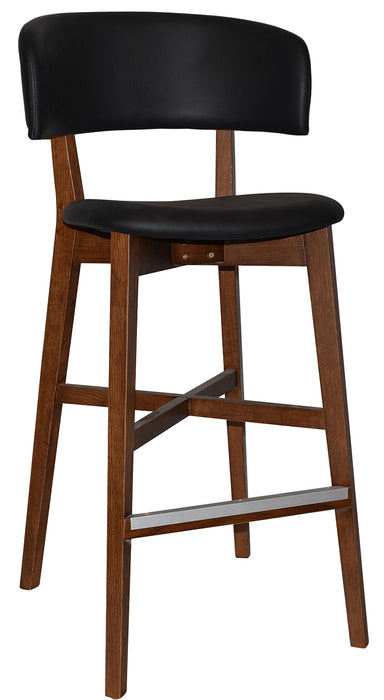 Stool Torino Uph - Vinyl Black - Light Walnut