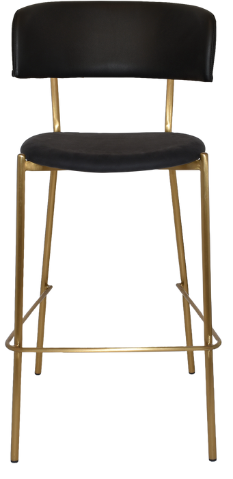 Stool Lugano Uph - Vinyl Black - Brass