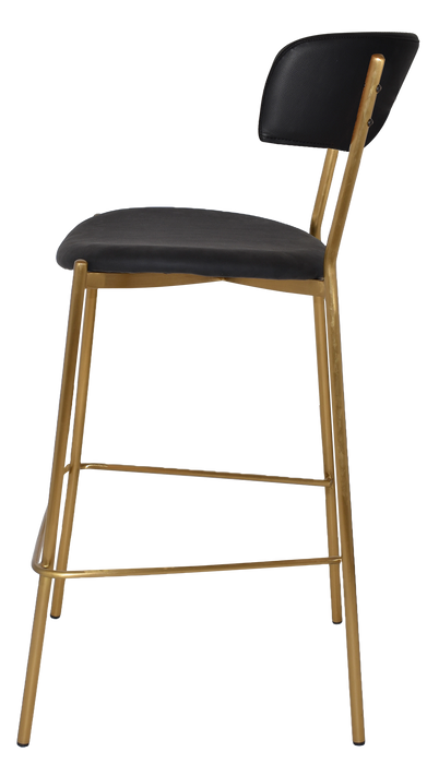 Stool Lugano Uph - Vinyl Black - Brass