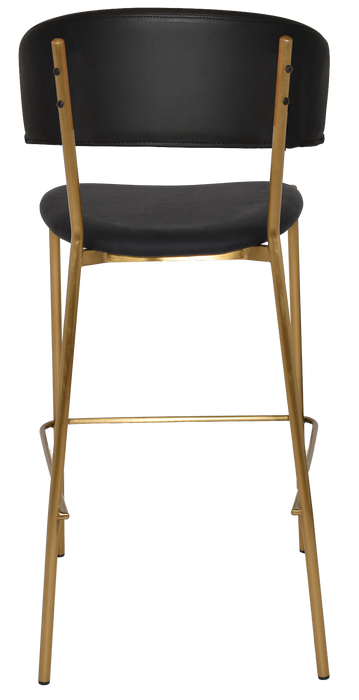 Stool Lugano Uph - Vinyl Black - Brass