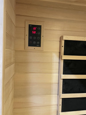 Kylin Modern Carbon Far Infrared Sauna Room 2 person - KY-2O6 in Oak Color