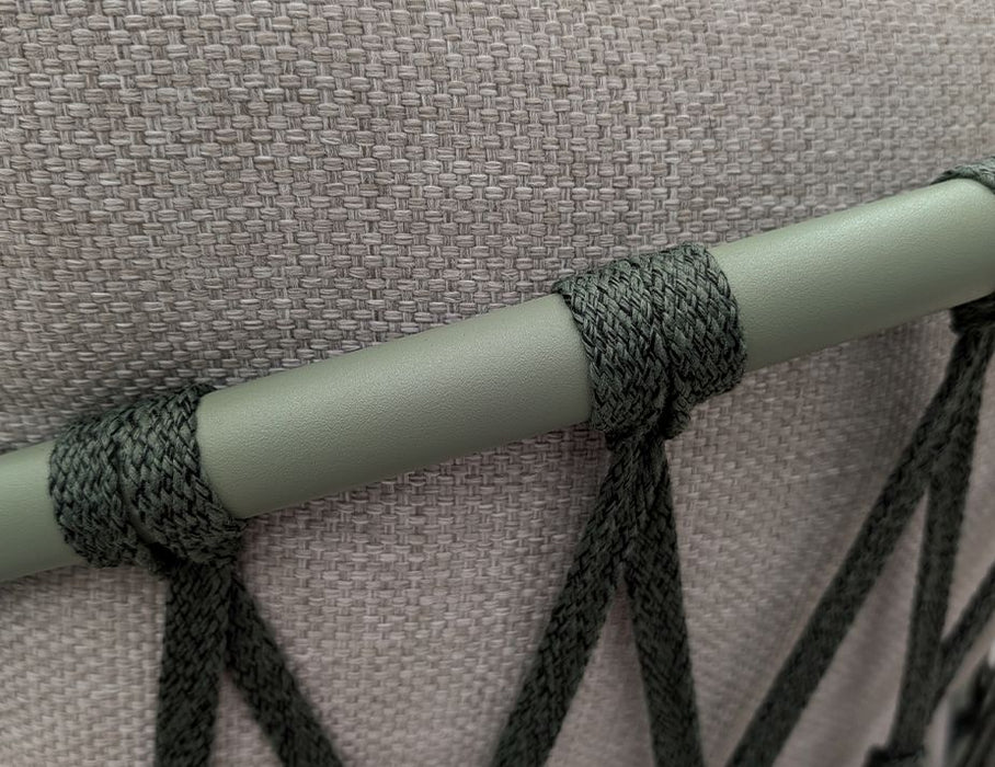 Kara Lounge Chair - Outdoor - Single - Eucalyptus Green - Sandy Grey Cushions