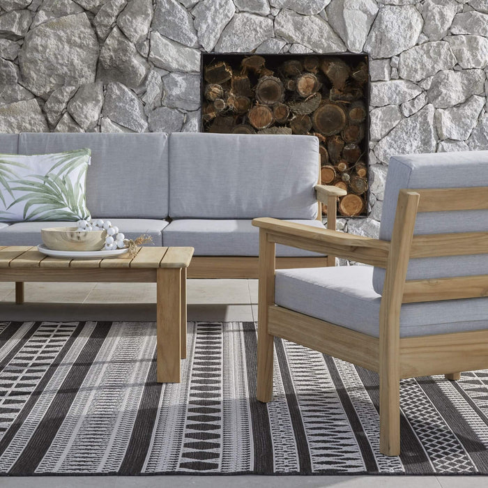 Rome 2 Seater Teak Wood Outdoor Lounge Sofa