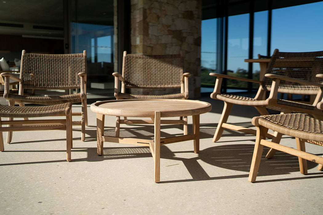 Cabarita Outdoor Round Coffee Table - Natural - 80cm