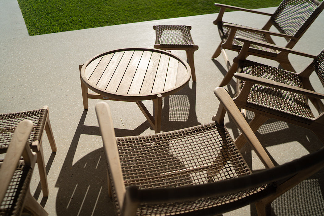 Cabarita Outdoor Round Coffee Table - Natural - 80cm