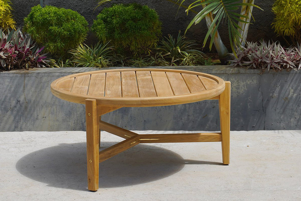 Cabarita Outdoor Round Coffee Table - Natural - 80cm