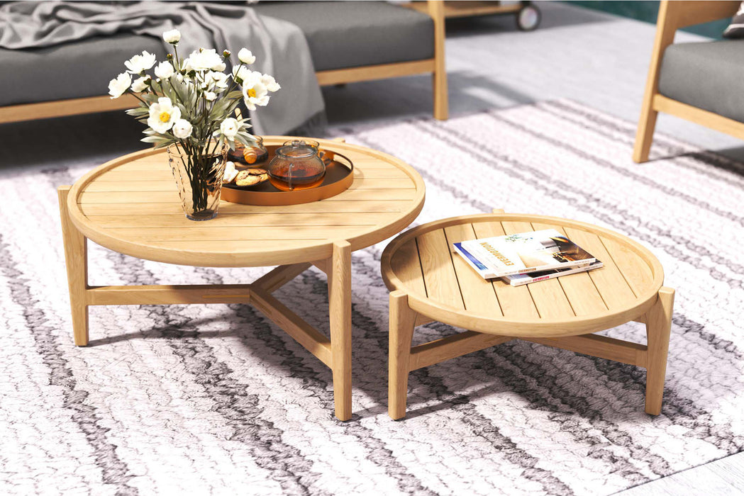 Cabarita Outdoor Round Coffee Table - Natural - 80cm