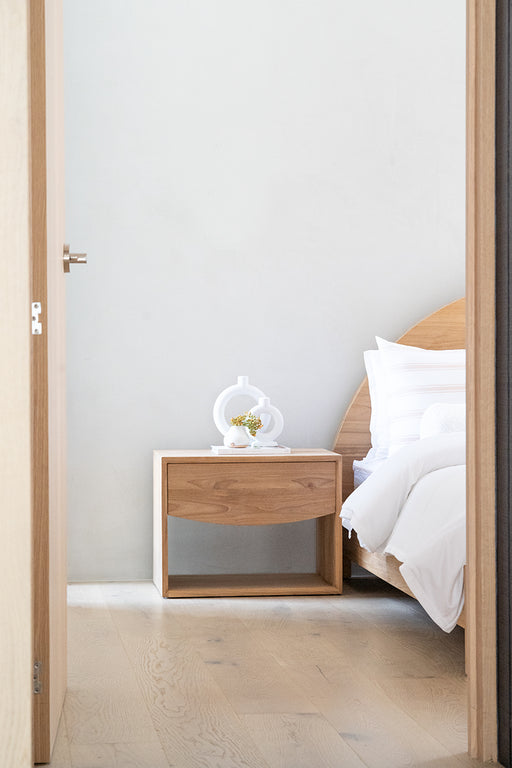 Koa Bedside Table - Low (46cmH) - Natural 60cm
