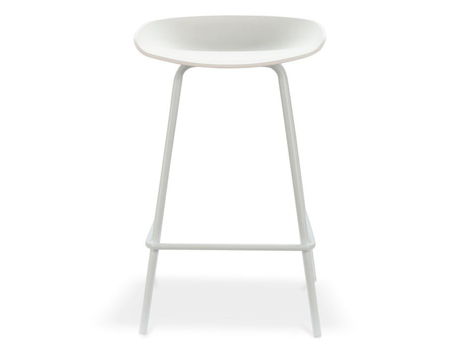 Kobe Stool - White Metal Legs - White Seat