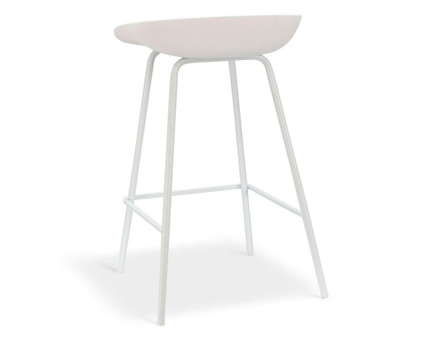Kobe Stool - White Metal Legs - White Seat