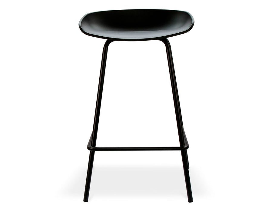 Kobe Stool - Black Metal Legs - Black Seat