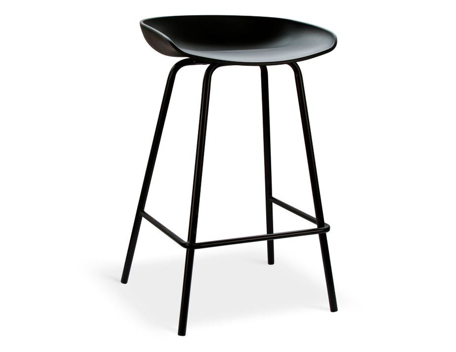 Kobe Stool - Black Metal Legs - Black Seat