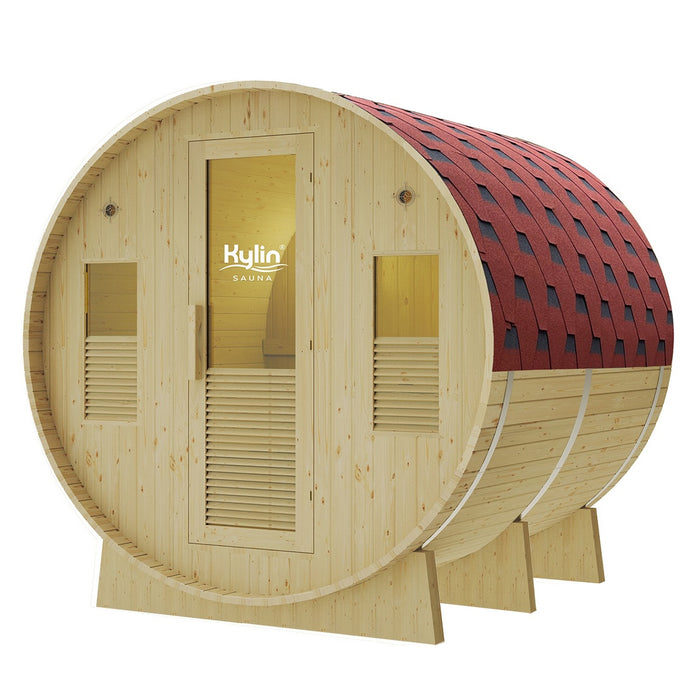 Kylin 6-8 Person Outdoor Barrel Sauna NYS-8MC