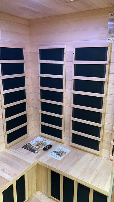 Kylin Low EMF L-shaped Corner Carbon Far Infrared Sauna 4 person - K8401/033LV
