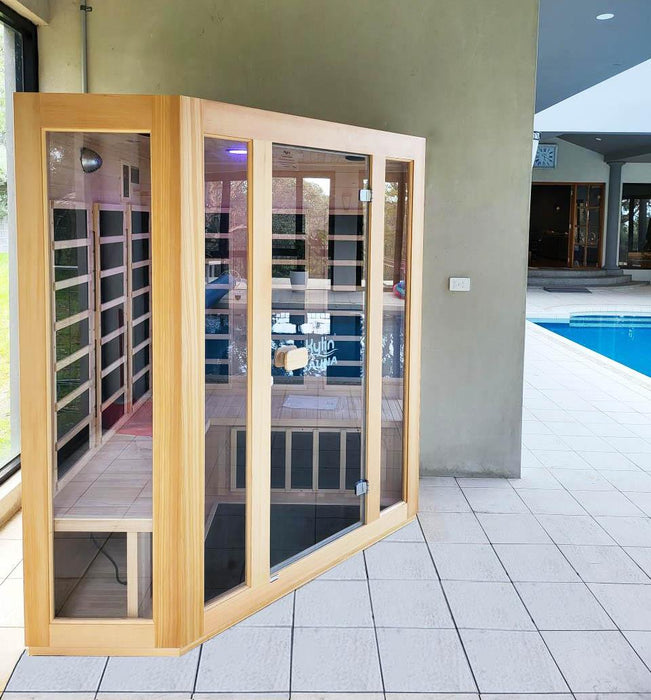 Kylin Low EMF L-shaped Corner Carbon Far Infrared Sauna 4 person - K8401/033LV