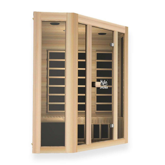 Kylin Low EMF L-shaped Corner Carbon Far Infrared Sauna 4 person - K8401/033LV