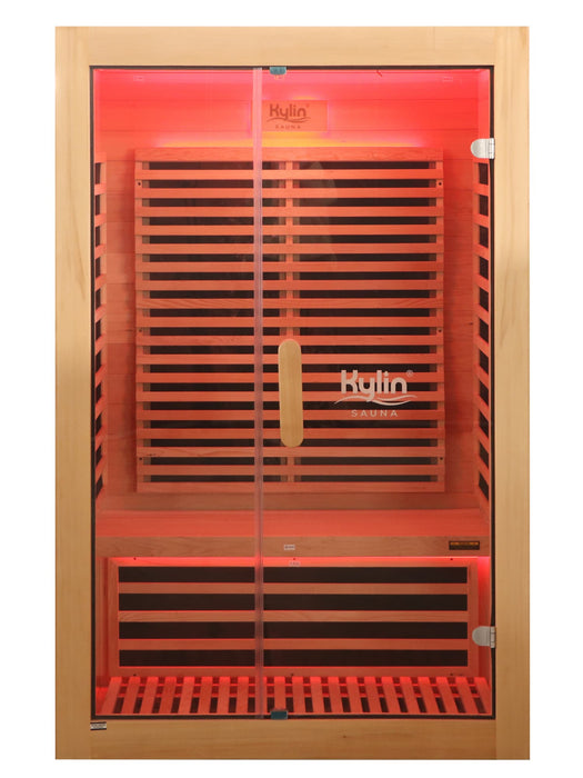 Kylin Low EMF Carbon Infrared Sauna 2 Person with floor heater H6201-F
