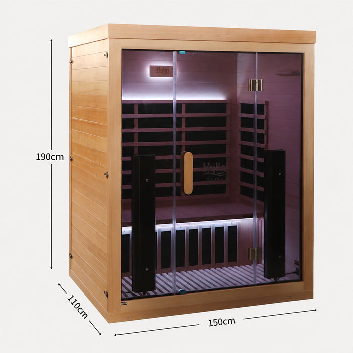 Kylin Premium Full Spectrum Low EMF Infrared Sauna Room 3 Person H6320 (Floor Heater included)