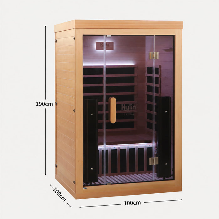 Kylin Premium Full Spectrum Low EMF Infrared Sauna Room 1 Person H6120 (Floor Heater included)