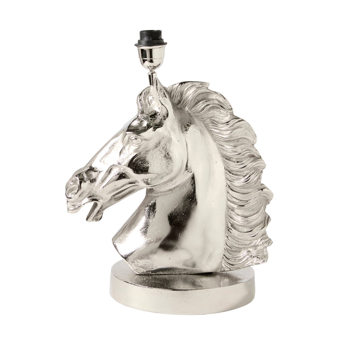 Horse Head Table Lamp, Silver - 50cm H