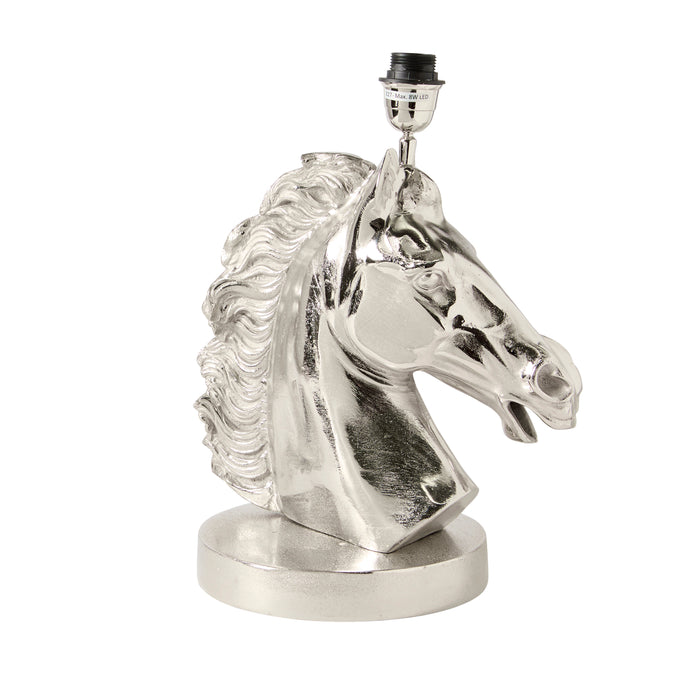 Horse Head Table Lamp, Silver - 50cm H