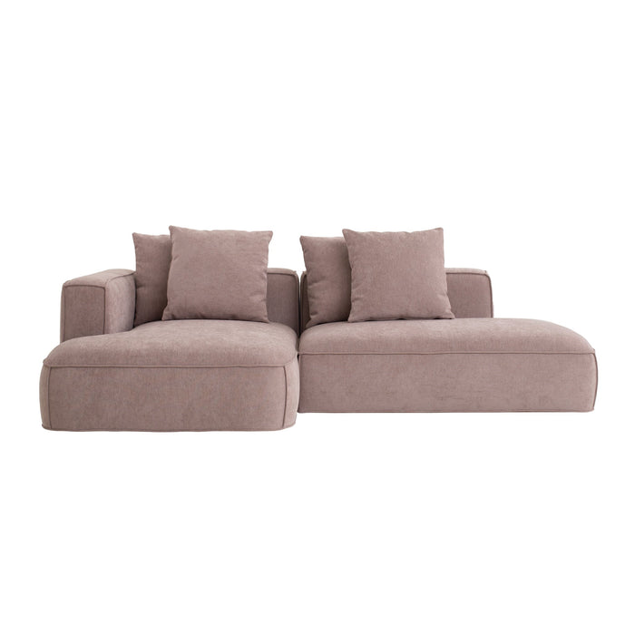 CLC10027-IG 2 Seater Left Chaise Fabric Sofa - Latte