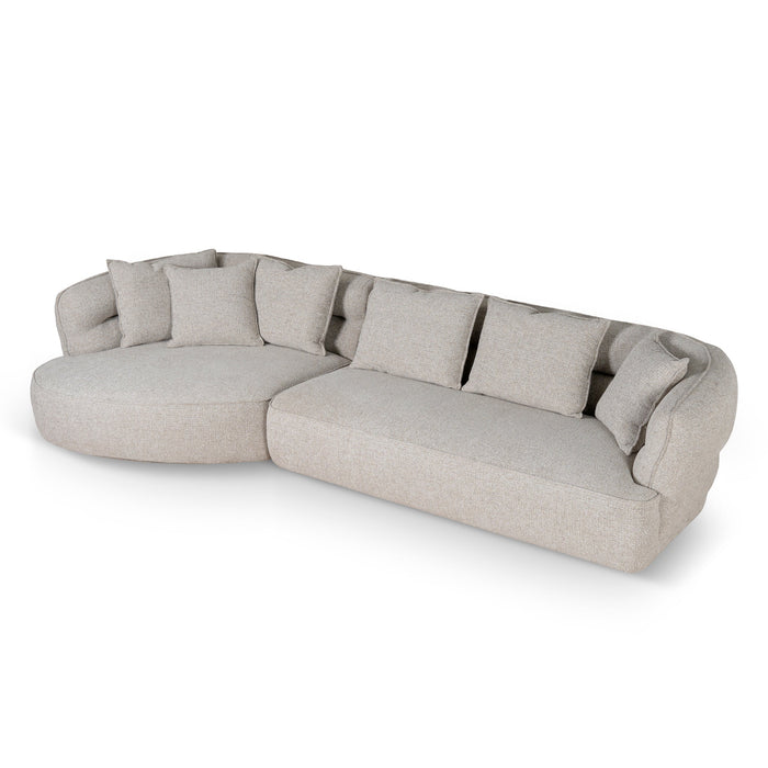 CLC10082-KJ Left Chaise Sofa - Coral Natural Linen