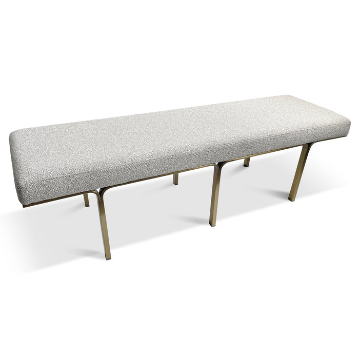 CLC10098-KS 1.5m Brushed Gold Ottoman - Clay Grey