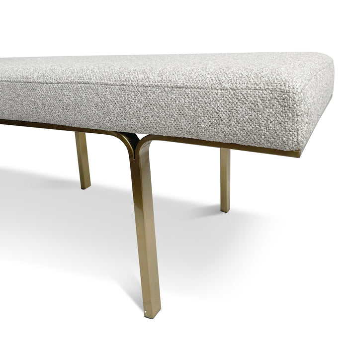 CLC10098-KS 1.5m Brushed Gold Ottoman - Clay Grey