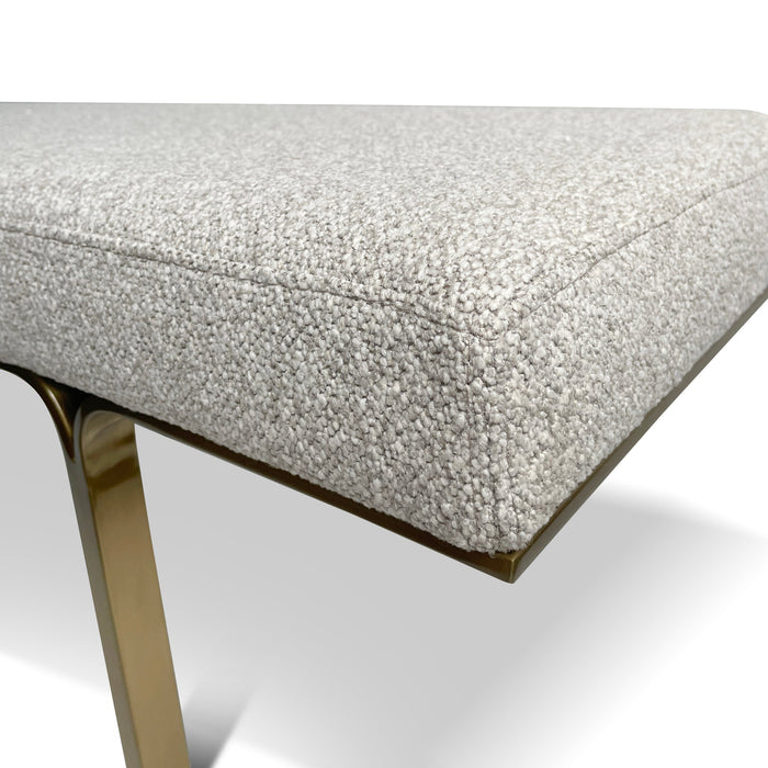 CLC10098-KS 1.5m Brushed Gold Ottoman - Clay Grey