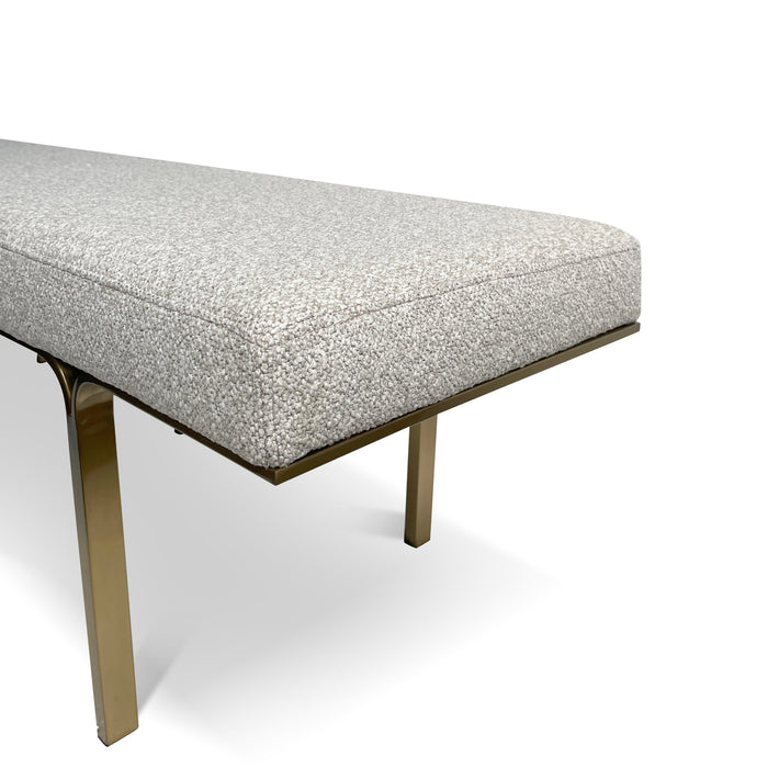 CLC10098-KS 1.5m Brushed Gold Ottoman - Clay Grey