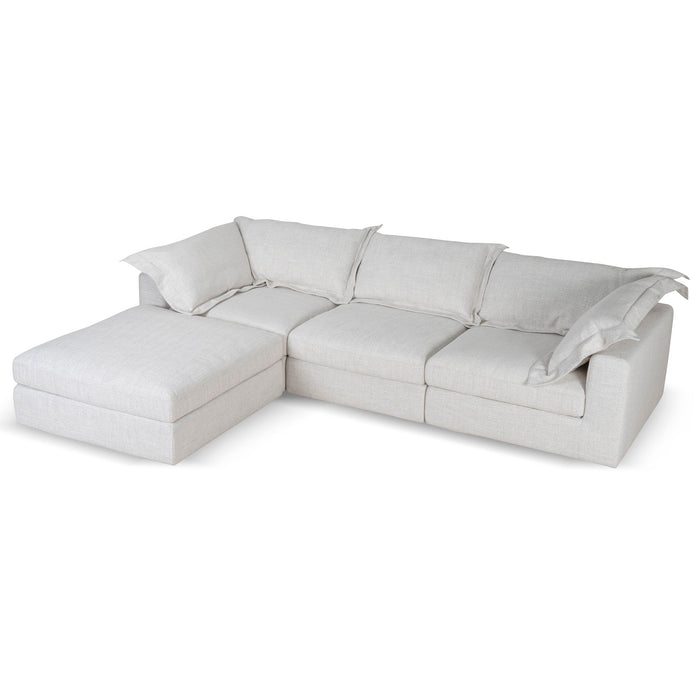 CLC10105-KSO 3 Seater Chaise Sofa - Silver Grey