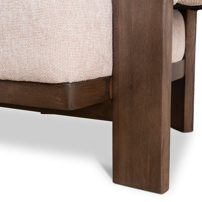 Montara Walnut Armchair - Blush Linen