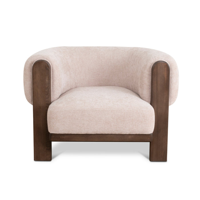 Montara Walnut Armchair - Blush Linen