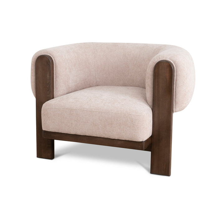 Montara Walnut Armchair - Blush Linen