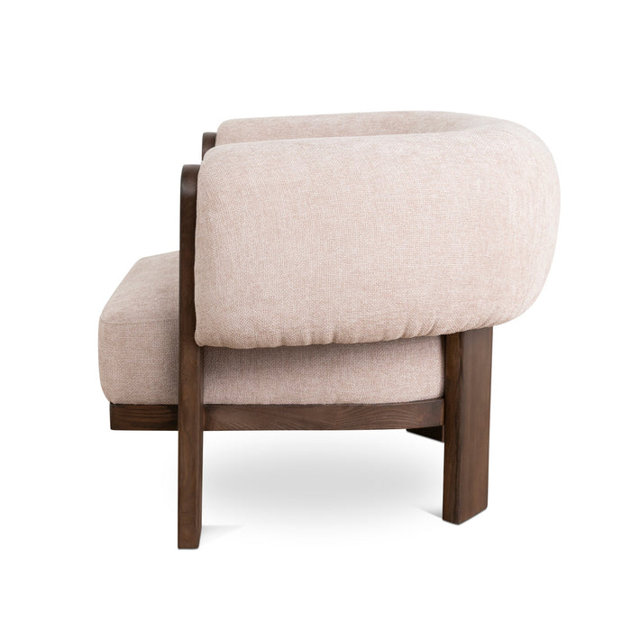 Montara Walnut Armchair - Blush Linen