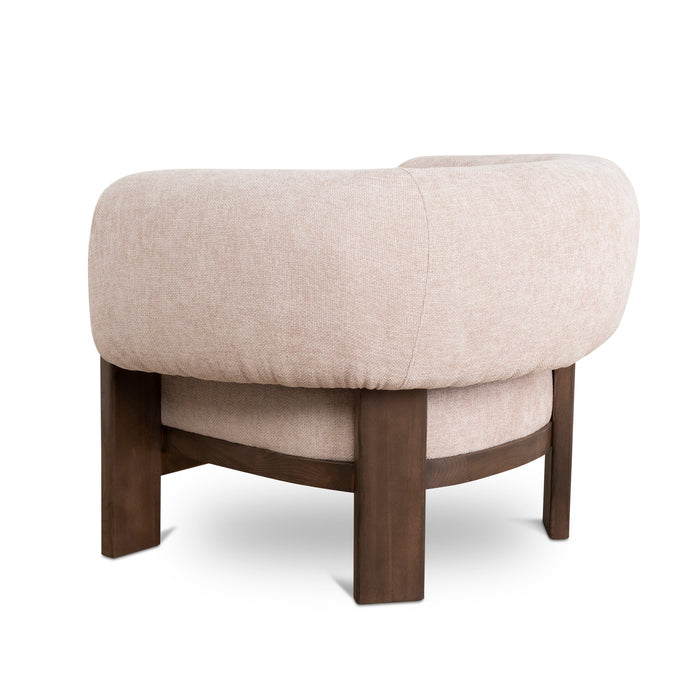 Montara Walnut Armchair - Blush Linen