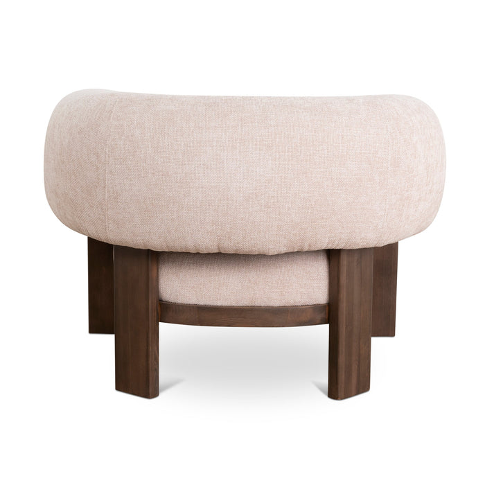 Montara Walnut Armchair - Blush Linen