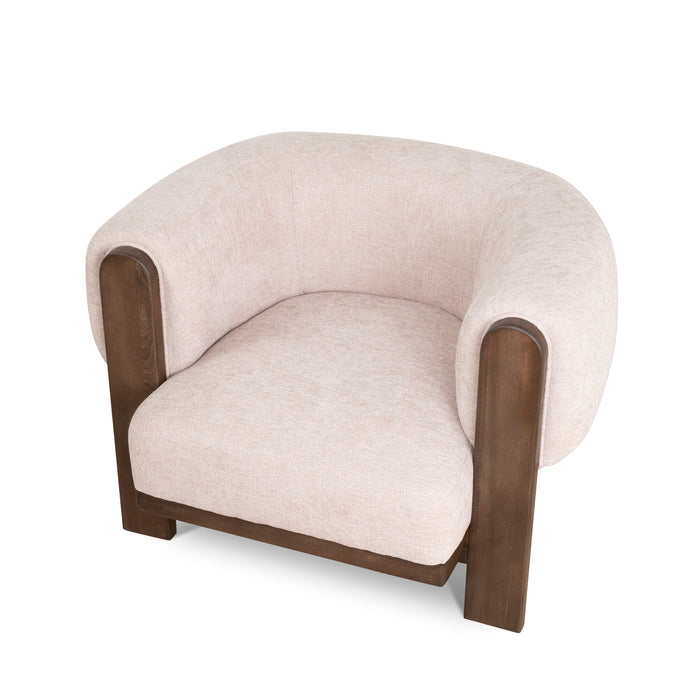 Montara Walnut Armchair - Blush Linen