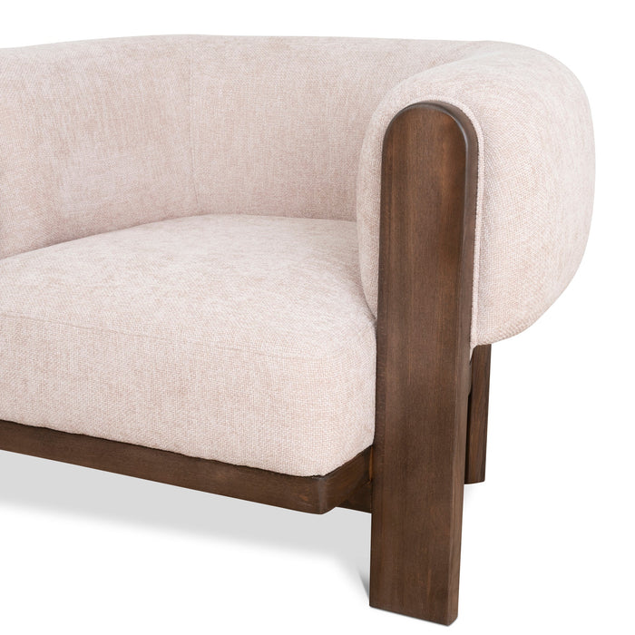 Montara Walnut Armchair - Blush Linen